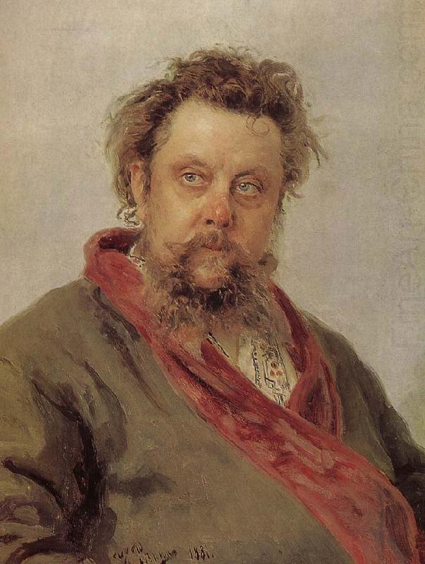 Ilia Efimovich Repin Mussorgsky portrait oil painting picture